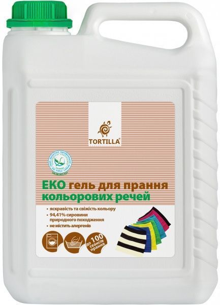 Гель для машинной и ручной стирки TORTILLA цветных вещей 5 л