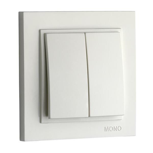 Вимикач двоклавішний Mono Electric Despina без підсвітки 10 А 250В білий 102-190025-102