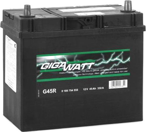 Аккумулятор автомобильный GIGAWATT 45Ah «+» слева (185754557)