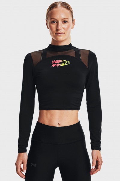 Футболка Under Armour HG Q3 Crop Mockneck 1365760-001 р.L чорний