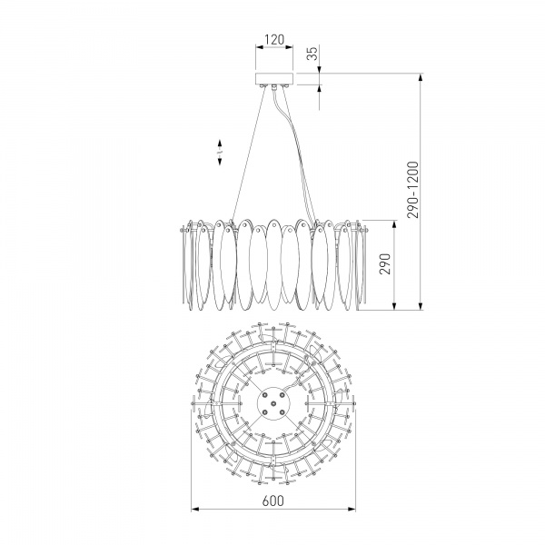 Люстра подвесная Strotskis Canaria 8x60 Вт E14 хром 324/8 (хром) 