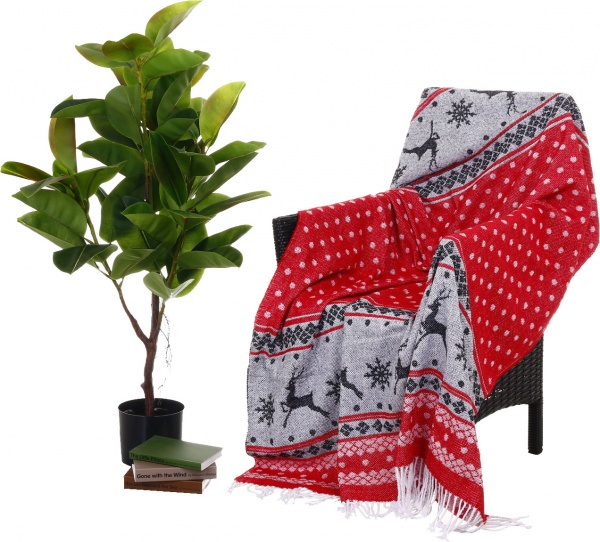 Плед Валенсія NY Н/О ROSSO 140x200 см красный с рисунком Vladi 