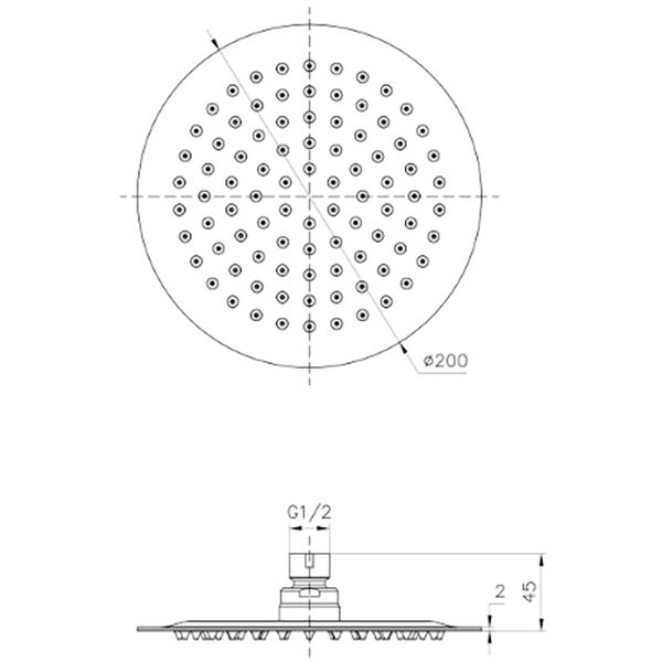 Верхній душ Imprese S200SS2