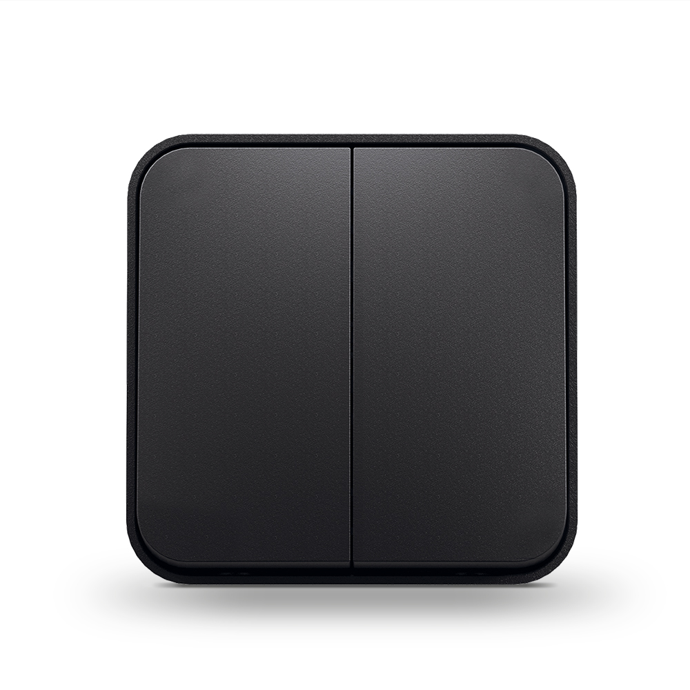 Выключатель двухклавишный пластик двухклавишный Binera IP20 Videx без подсветки черный 27073