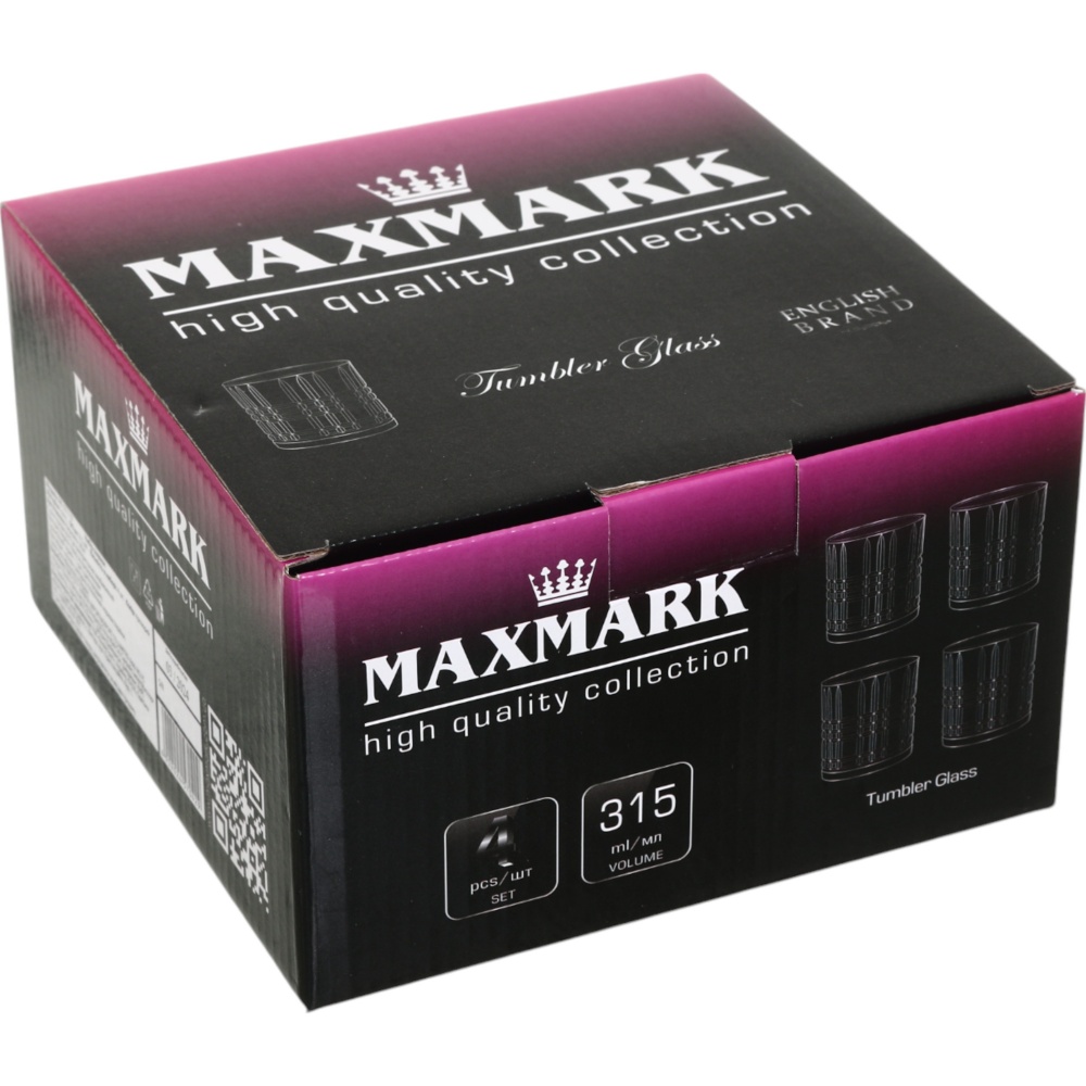 Набор стаканов низких Maxmark прозрачные MK-GT1119 315 мл 4 шт.