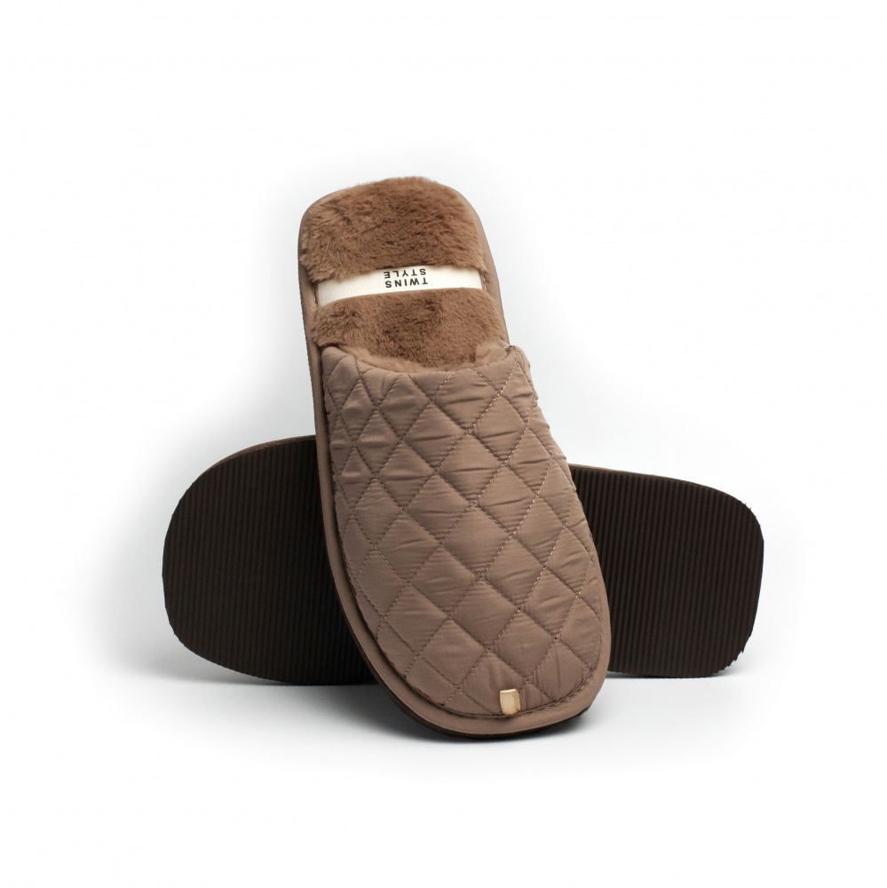 Тапки домашние Twins HS-LUX стеганные 15887 р.44/45 коричневый