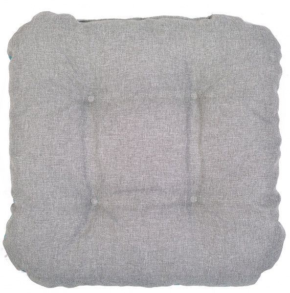 Подушка на стул Безе 41х41х8 жаккард С10+С20 тиффани+серый