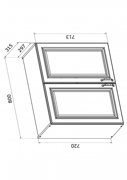 Шафа верхня МС Глорія В 80х72х31,5 см білий/дуб артізан Грейд