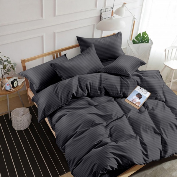 Комплект постельного белья Stripe 2.0 антрацит SoundSleep 