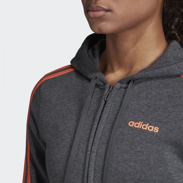 Джемпер Adidas W E 3S FZ HD FL EK5587 р. XS темно-сірий