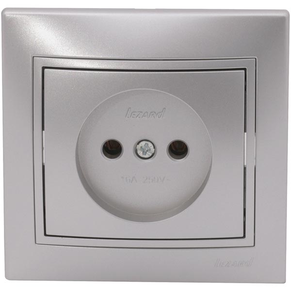 Розетка без заземлення Lezard Mira 16 А 250 В без шторок сірий 701-1010-121B