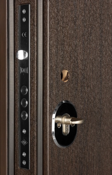 Дверь входная Булат Термо House-705 стеклопакет венге темный 2050x950 мм левая