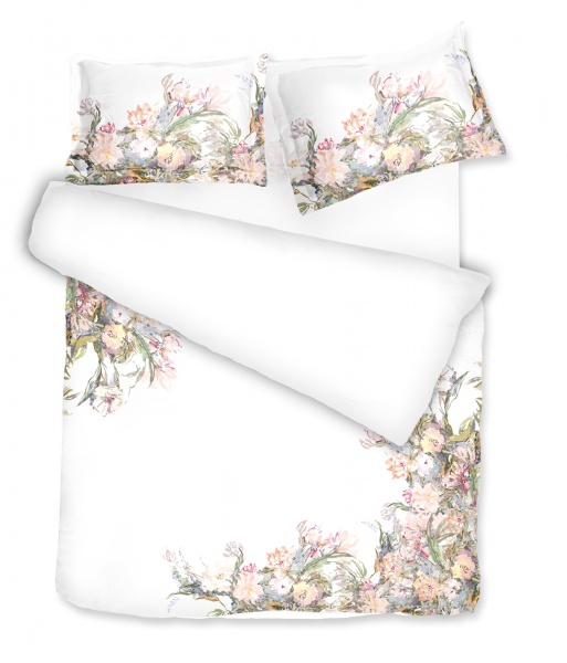 Комплект постельного белья Floral Sense 2.0 белый с розовым Decoflux 