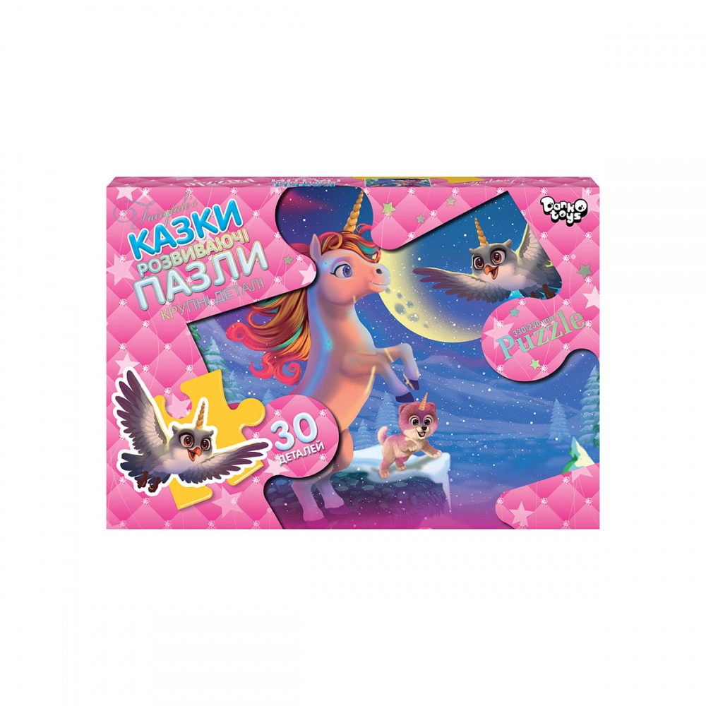 Пазлы картонные Danko Toys 30 элементов макси №2 единорог Mx30-07-02