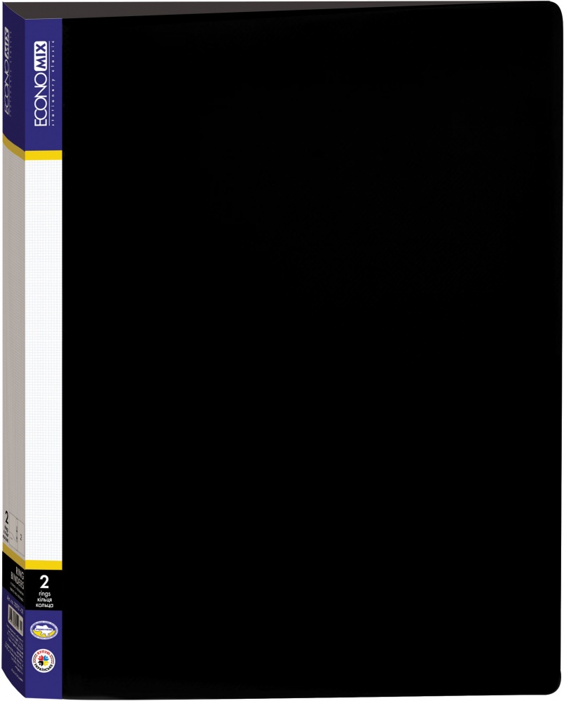 Папка пластиковая А4 на 2 кольца черная E30701-01 Economix