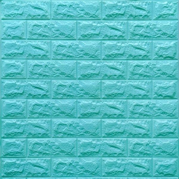 3D Панелі ПВХ самоклеюча цегла бірюзовий 0,539 кв.м