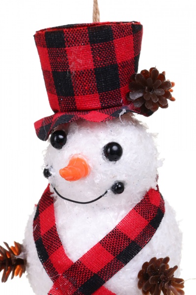 Елочная игрушка Снеговик 14x8 см E2003B 