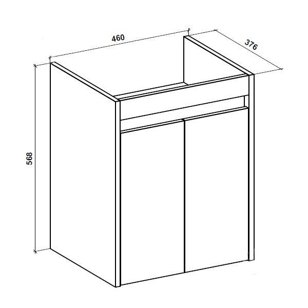 Тумба подвесная Water House Preference N1 50 МДФ базальт лофт под умыв.Como 50