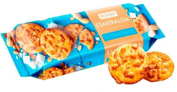 Печенье Roshen сдобное Эсмеральда арахис 150 г (16 шт) 