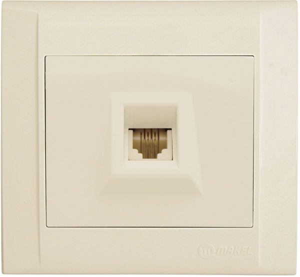 Розетка телефонна Makel Defne кремовий 42010014
