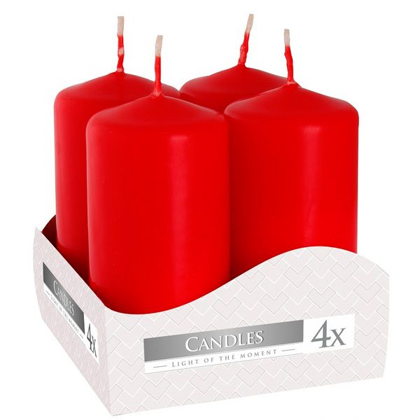 Свечи красные 8x4 см 4 шт.