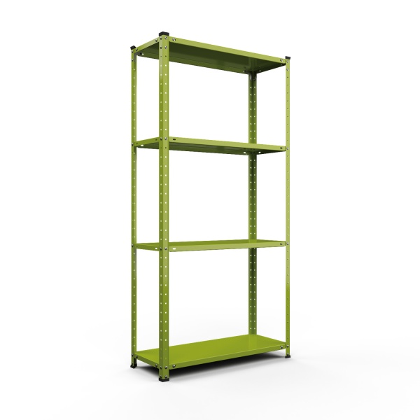 Стеллаж металлический Меткас РЕК салатовый 1500x750x300 мм металл полка 4 шт. краска 
