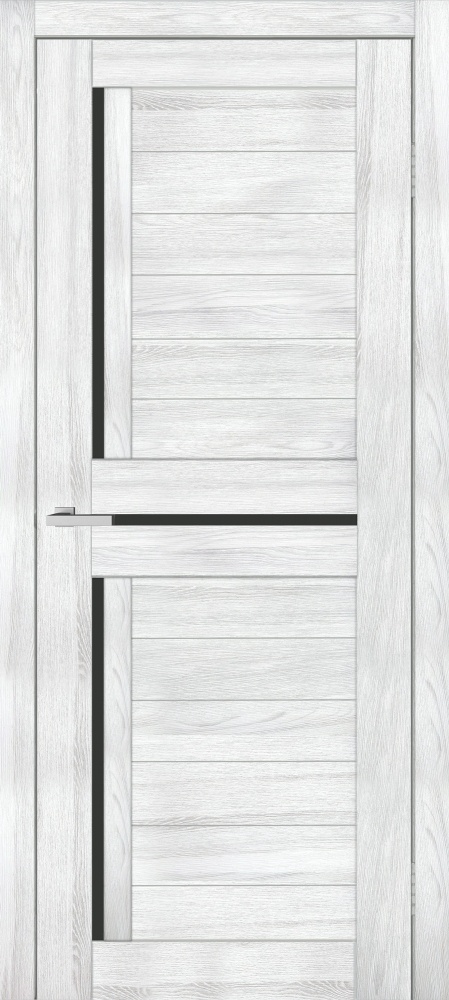 Дверное полотно ОМиС Lego 01.1 BG (с фрезерованием п/з 96/85) ПО черное стекло 900 мм клен айс