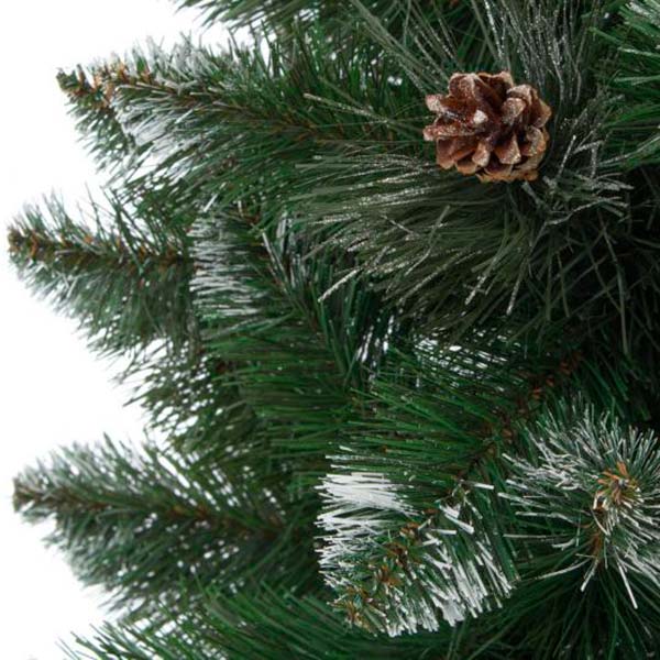 Елка искусственная Европейская с шишками 190 см зеленый с серебристым 