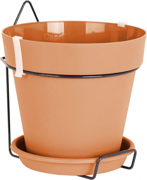 Горшок пластиковый Artevasi Capry Wall Kit круглый 4л терракот 