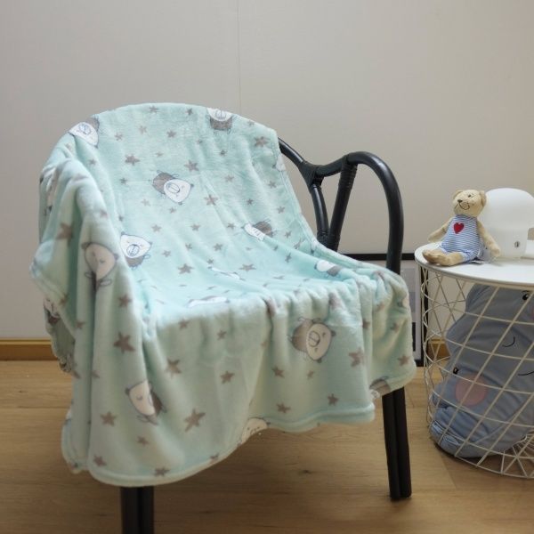 Плед Ведмедик 100x120 см бірюзовий 