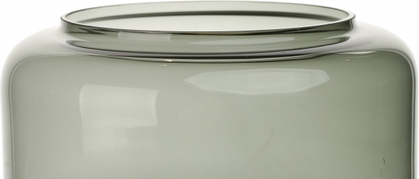 Ваза скляна димчаста SATURN срібне кільце d25 h35 см Wrzesniak Glassworks