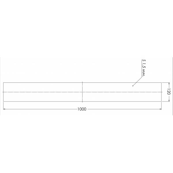 Лист алюмінієвий гладкий STOREHOUSE 1000x120х1,5 мм