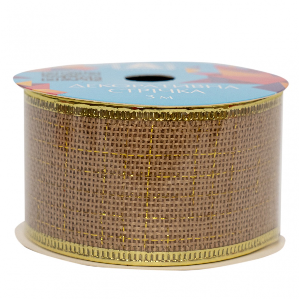 Стрічка декоративна золотиста 082666