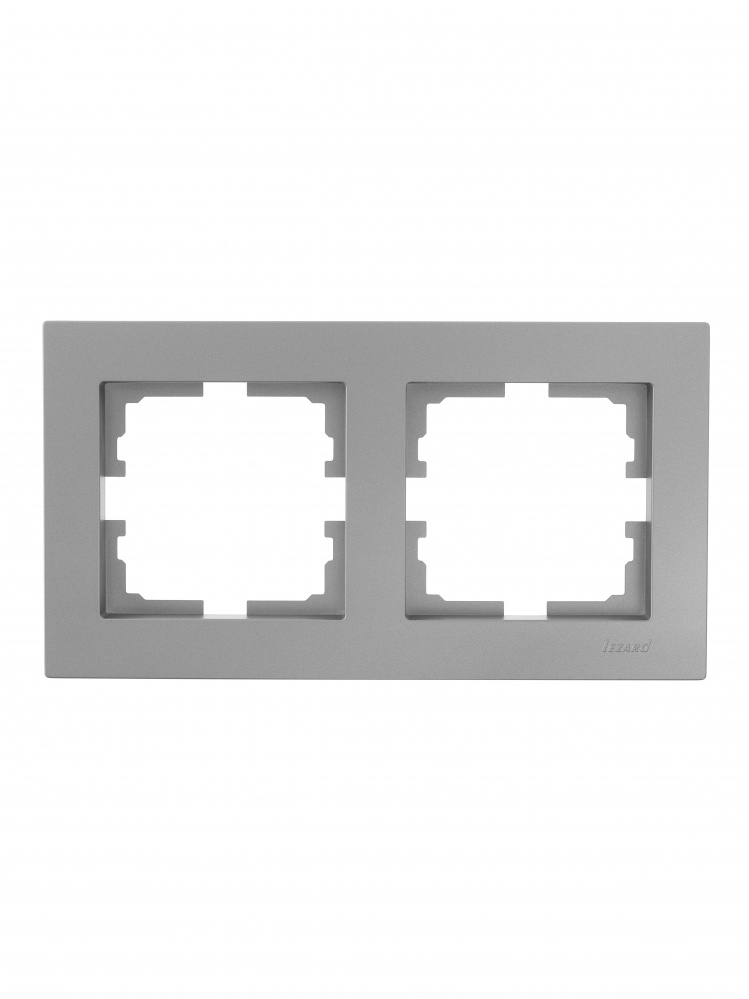 Рамка двойная Lezard Vesna горизонтальная серый 742-3500-147
