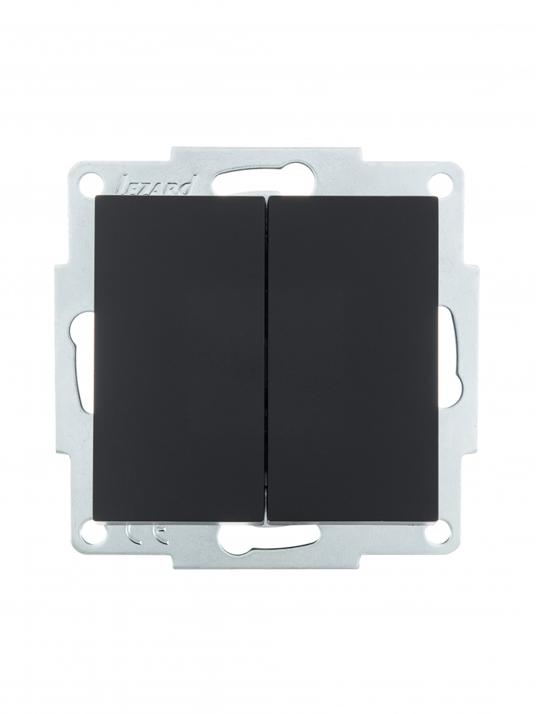 Выключатель двухклавишный Lezard Vesna без подсветки антрацит 742-4288-101