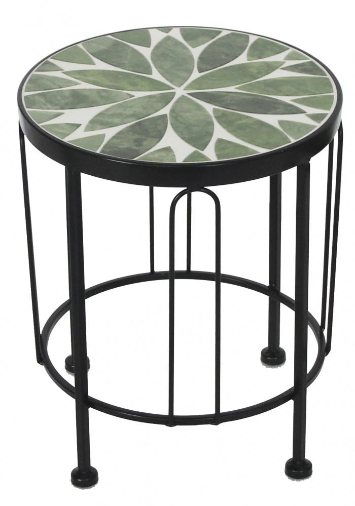 Подставка для цветов мозаика круг M JF232310-3-2 25x30 см фисташковый