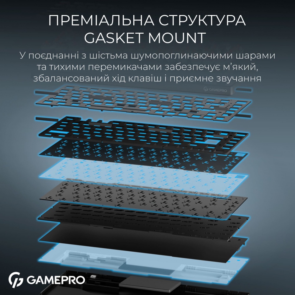 Клавиатура игровая GamePro (MK266BK) Asgard Yord Keychron Super Red Switch Wireless/Bluetooth/USB Black black