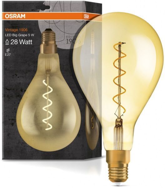 Лампа светодиодная Osram Vintage Grape FIL Gold A160 5 Вт E27 2000 К 220 В желтая 4058075091993 