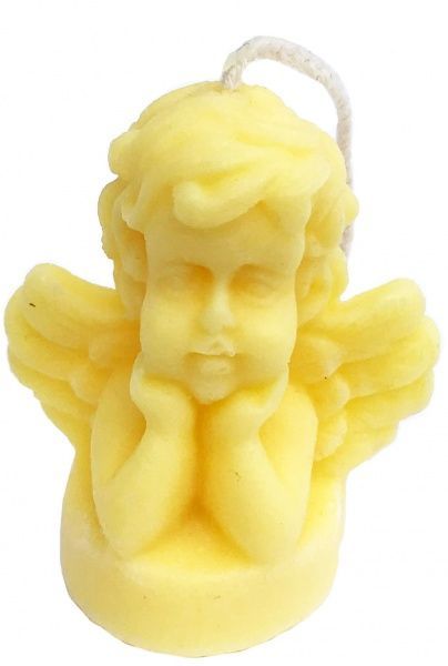 Свеча Ангел да Винчи 4х5 см желтая KOZAK