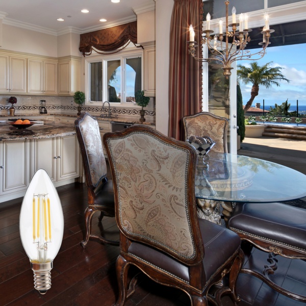 Лампа светодиодная LightMaster FIL Deco 2 шт./уп. C37 4 Вт E14 4000 К 220 В прозрачная LB-658