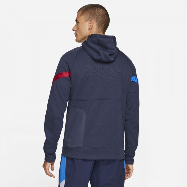 Джемпер Nike FCB MNK DF TRAVEL FLC HD 3/4Z CV9940-451 р. L синій