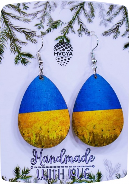 Серьги Флаг Украины 2,9x5 см S-2201