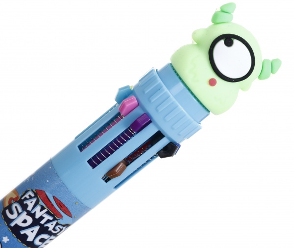 Ручка шариковая на 10 цветов инопланетянин 