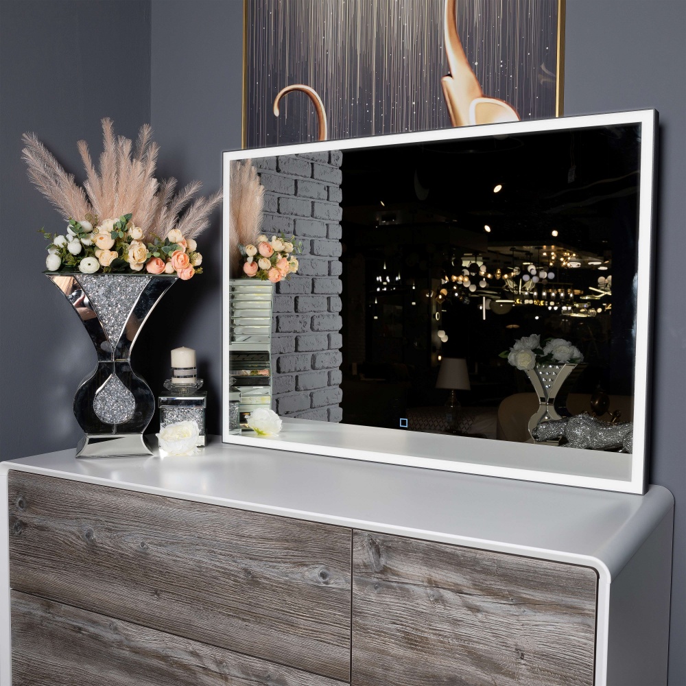 Зеркало со встроенной подсветкой Aqua Rodos Luce black 100х70 sensor