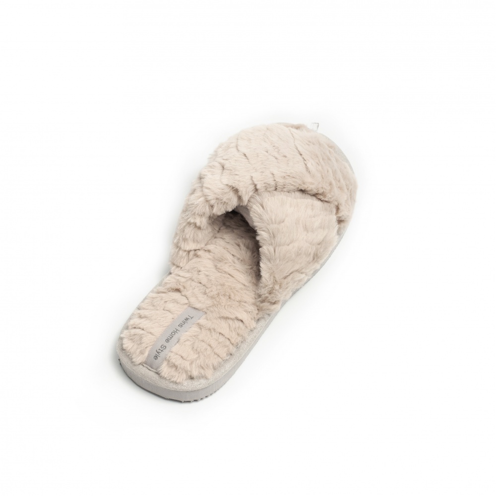 Тапки домашние Twins меховые перекрест 15121 р.38/39 бежевый