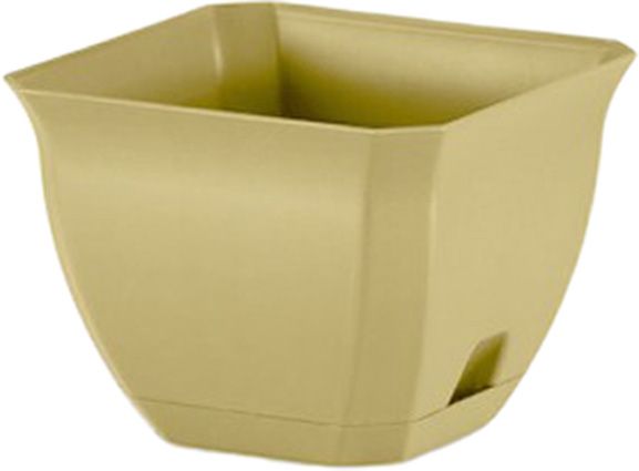 Горщик пластиковий NOLEKS з підставкою Луна 26x26 см квадратний 8,8 л слонова кістка 