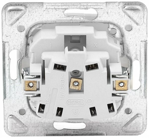 Розетка без заземлення Ospel Impresja 16 А 250 В без шторок білий