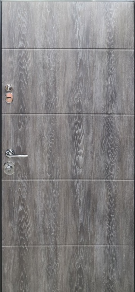 Двері вхідні Булат House-3 дуб графіт / дуб шале графіт 2050x850 мм ліві