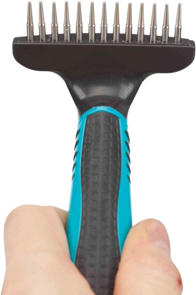 Расческа-грабли Trixie для собак однорядная с зубчиками металлическая 7х14 см (3791)