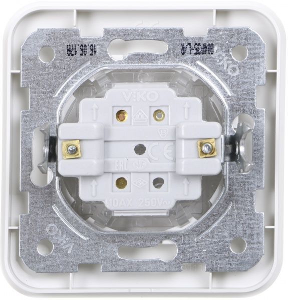Перемикач прохідний одноклавішний Viko Rollina без підсвітки 10 А 250В білий 90420004